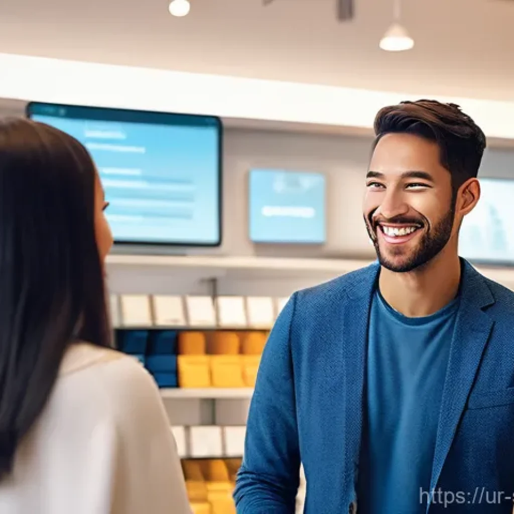 고객 중심의 서비스화 사례 - **Prompt 1: Empathetic Customer Engagement**
    A brightly lit, modern retail space where a diverse...