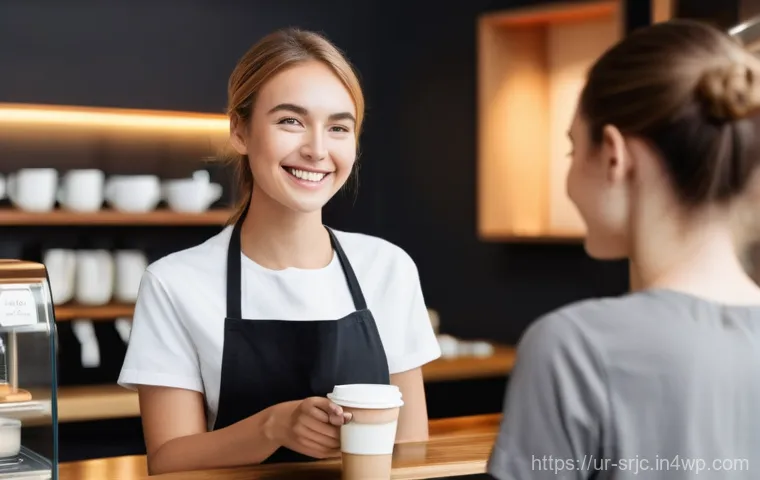 서비스화 전략의 최선 사례 - **Prompt 1: Personalized Coffee Shop Experience**
    A wide shot capturing a warm and inviting coff...
