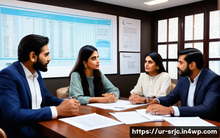 제품 서비스화의 법적 고려사항 - A professional business meeting scene in a modern office in Karachi, Pakistan, showing a diverse gro...