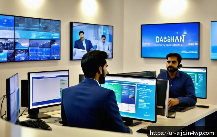 제품 서비스화 관련 성공 전략 - A modern customer service center in a bustling Pakistani city, featuring a diverse team of professio...